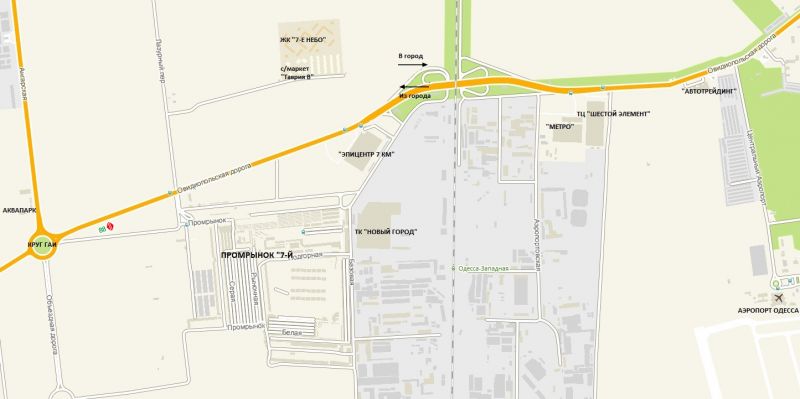 Билборд/Щит, Трассы, Овідіопольська дорога (10+640км) від розв'язки на Овідіополь к промринку 7км, к Епіцентру,  в місто