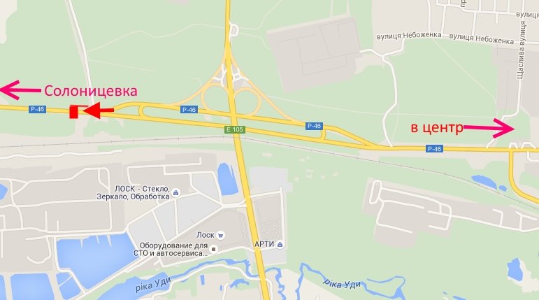 Білборд/Щит, Харків, вул.Залютинська -розв'язка з кільцевою-прапорець №2-із центру