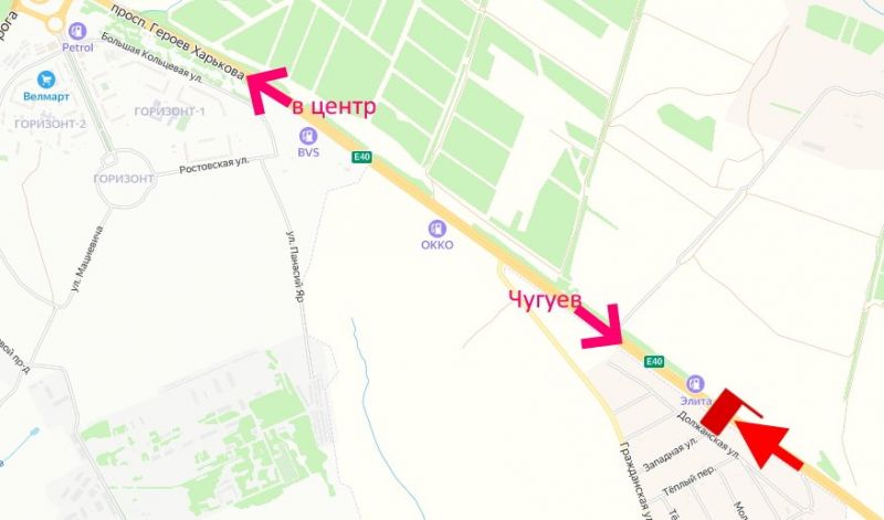 Білборд/Щит, Траси, Пр-т Героїв Харкова - Ростовська траса-АЗС Аеліта-3-в центр