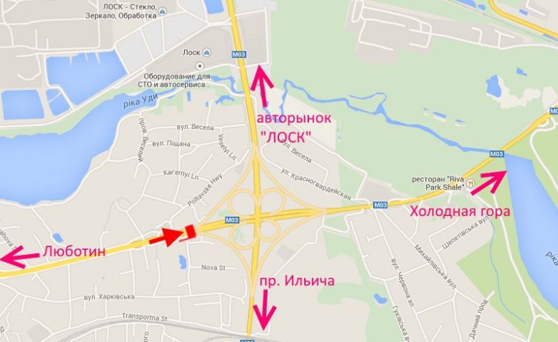 Билборд/Щит, Трассы, Полтавський шлях – пров. Київський, розв'язка з кільцевою, в центр