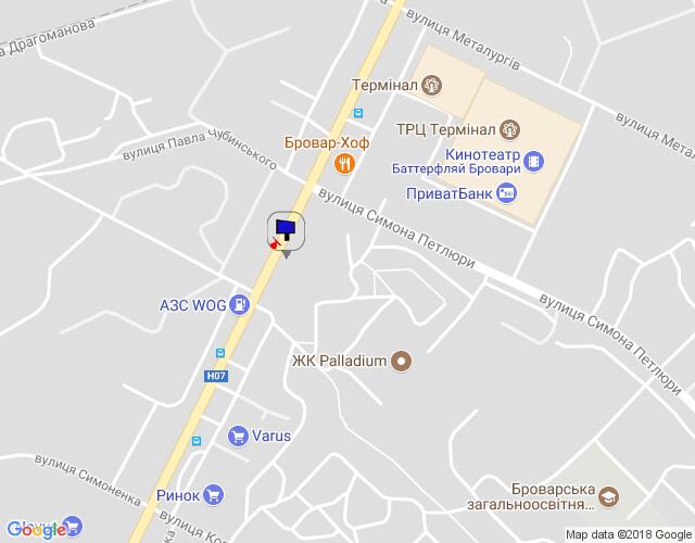 Билборд/Щит, Бровары, м. Бровари, вул. Київська, навпроти будинку 265/2, через 45м після повороту на вул. Василя Стефаника, через 65м після АЗС "WOG", через 160м після магазину АТБ, через 250м після магазину "Varus", через 250м після заїзду на ринок, через 380м після повороту