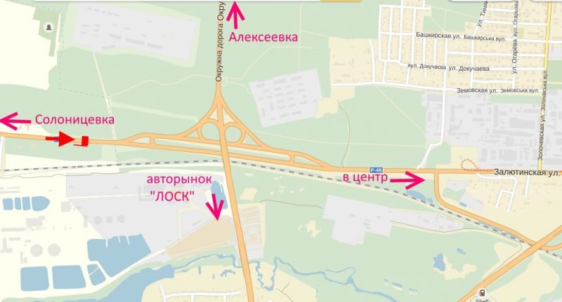 Білборд/Щит, Харків, вул.Залютинська -розв'язка з кільцевою-прапорець №3-в'їзд у місто з боку Солоницівки