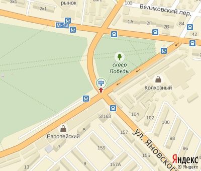 Билборд/Щит, Кропивницкий, Яновського вул. - Тамма вул. (зі сквера "Слави")