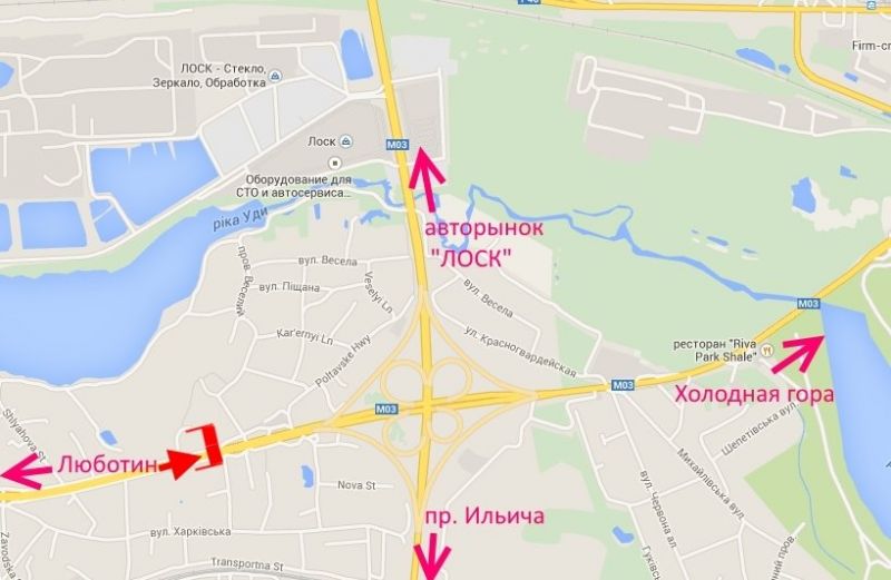 Арка/Реклама на мостах, Траси, Арка-Полтавський шлях-пост Поліції-в центр