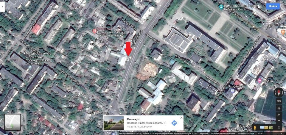 Білборд/Щит, Полтава, м.Полтава вул.Сінна,16,центр міста,Облдержадміністрація, Цетр Дія (СНАП),готель Київ