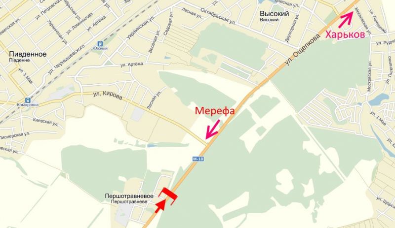 Арка/Реклама на мостах, Траси, Арка-Сімферопольське шосе-сел. Першотравневе – у бік Харкова