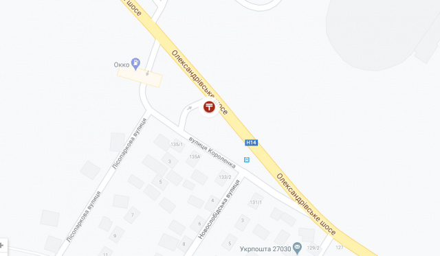 Билборд/Щит, Кропивницкий, Короленка вул. (На роздільнику), (100м. До АЗС "ОККО") в'їзд в місто з Черкас