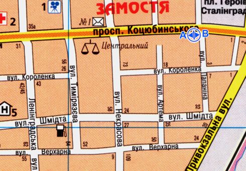 Скролл/Ситиборд, Винница, Коцюбинського просп., 9 - Папаніна вул.