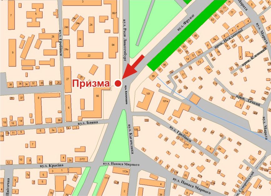 Роллер/Призматрон, Полтава, Європейська вул. (Фрунзе) та Раїси Кириченко вул. (Рози Люксембург)перехр.