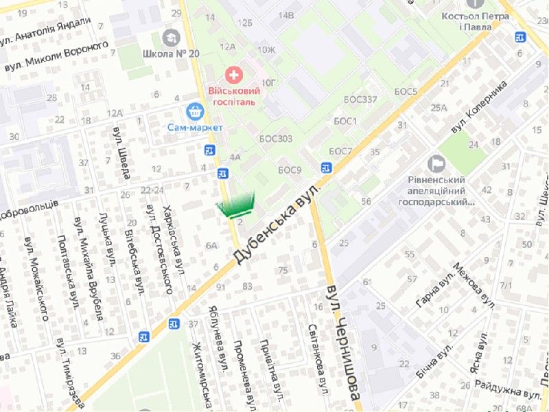 Билборд/Щит, Ровно, м. Рівне, вул. О. Теліги, 2 (в районі перехрестя з вул. Дубенською)