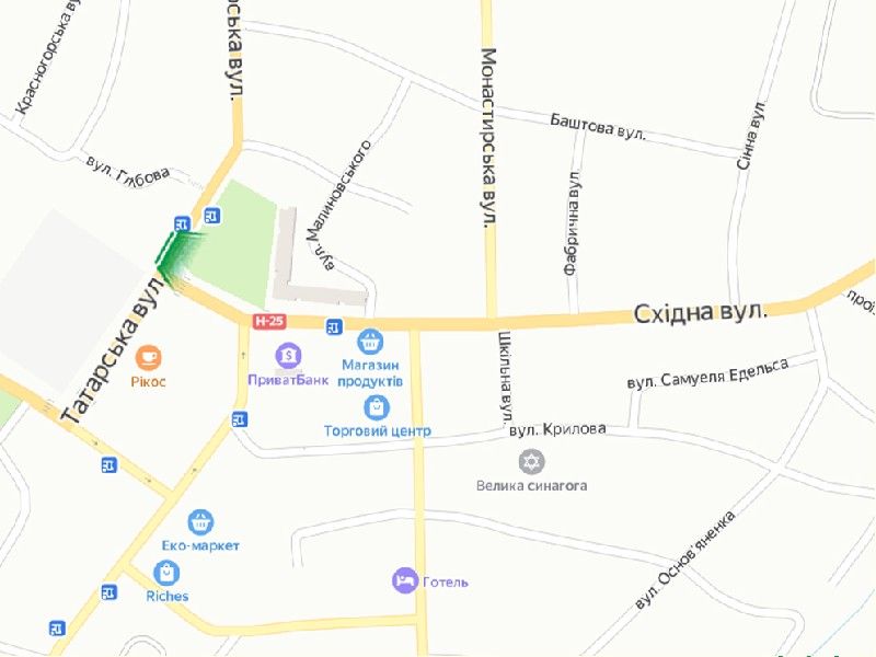 Білборд/Щит, Острог, м. Острог, вул. Глібова, перехрестя з вул. Татарською