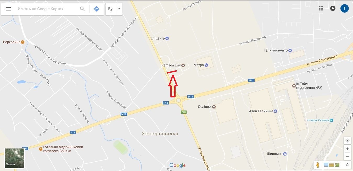 Билборд/Щит, Львов, вул.Городоцька біля Епіцентру (АЗС БРСМ, готель Рамада) (лівий) виїзд із міста