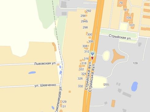 Билборд/Щит, Львов, вул.Стрийська 179, біля іподрому, до Львова