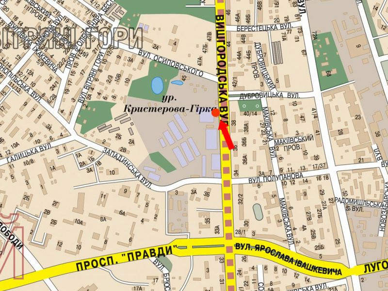 Билборд/Щит, Киев, Вишгородська вул., 45, біля ЖК "Паркове місто", в бік Шевченка пл.