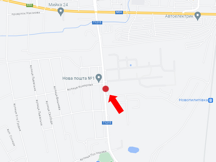 Білборд/Щит, Олександрія, Соборна вул., навпроти буд. 172, вантажного відділення Нової пошти №1, в бік центру