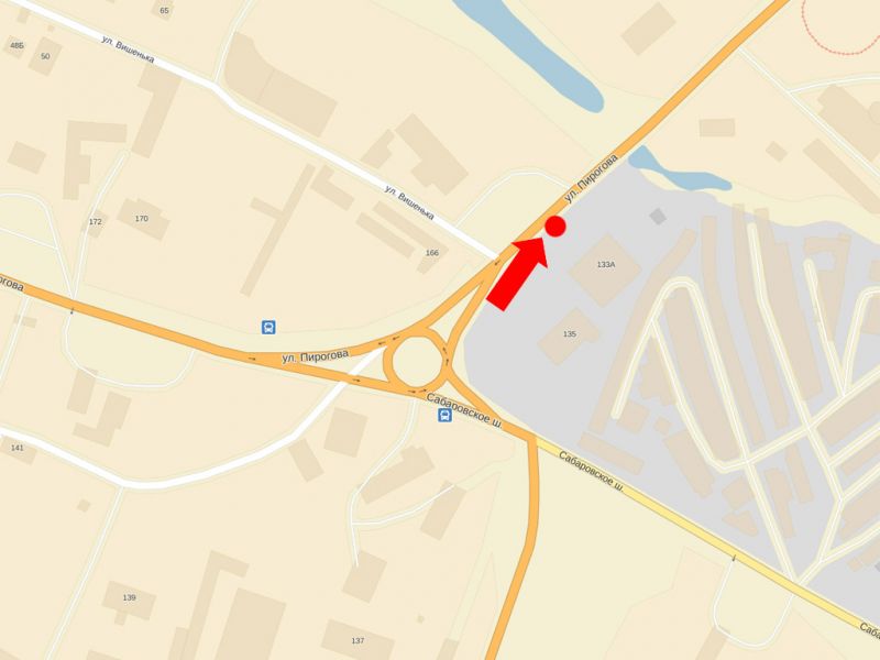 Билборд/Щит, Винница, Пирогова вул., 133, біля авторинку "Сатурн", в центр