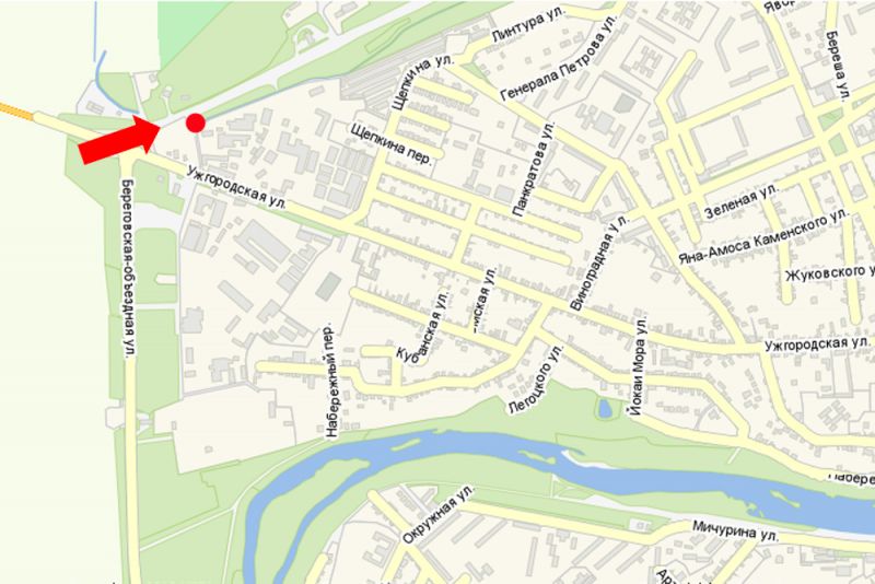Білборд/Щит, Мукачево, в''їзд в місто з боку м. Ужгород, біля підприємства "Мукатекс"