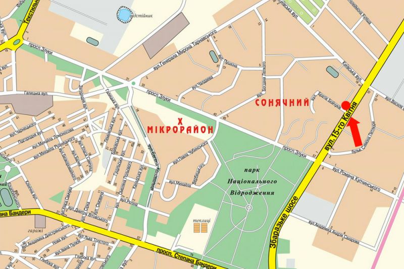 Билборд/Щит, Тернополь, 15-го Квітня вул. / Бойчуків вул., біля ТЦ "Рай Центр", супермаркету "Сільпо", з центру