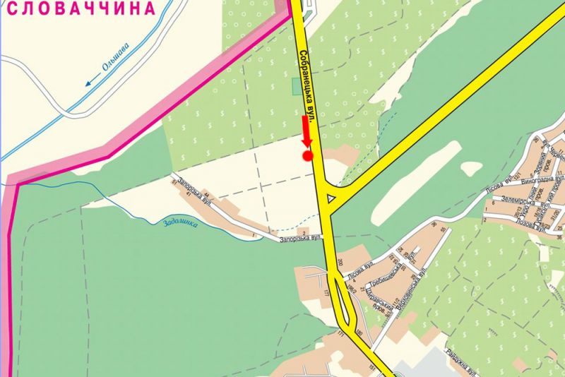 Билборд/Щит, Ужгород, Собранецька вул., в''їзд в місто з боку Словаччини