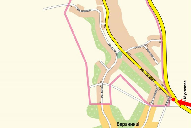 Билборд/Щит, Ужгород, В''їзд в м. Ужгород, з боку Мукачево, роздільник, права