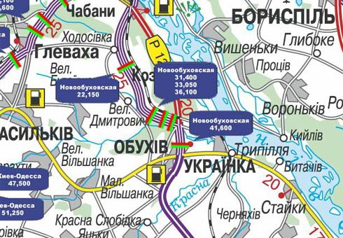 Арка/Реклама на мостах, Траси, Траса Н-01, Нова Обухівська, 36,100
