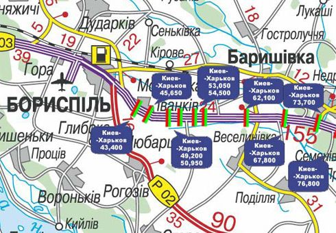 Арка/Реклама на мостах, Траси, Траса M-03, Київ - Харків, 49,200