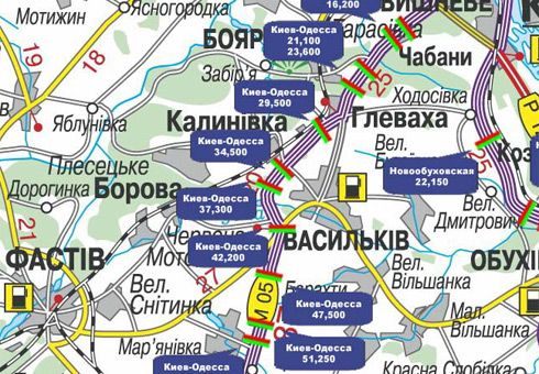Арка/Реклама на мостах, Траси, Траса M-05, Київ-Одеса, 37,300