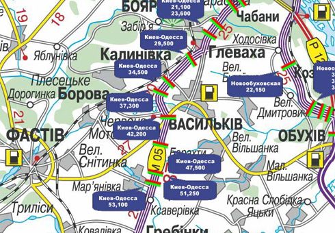 Арка/Реклама на мостах, Трассы, Траса M-05, Київ-Одеса, 42,200