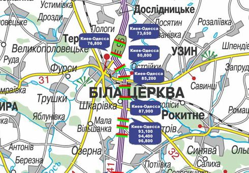 Арка/Реклама на мостах, Траси, Траса M-05, Київ-Одеса, 85,200