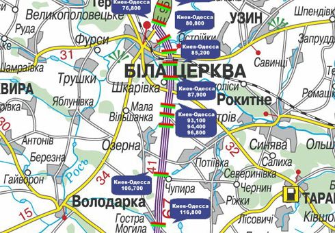 Арка/Реклама на мостах, Траси, Траса M-05, Київ-Одеса, 94,400