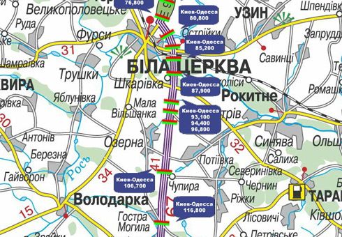 Арка/Реклама на мостах, Траси, Траса M-05, Київ-Одеса, 96,800