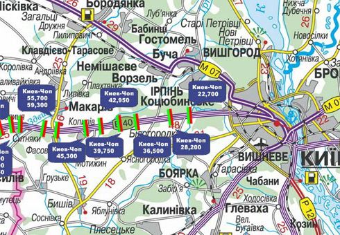 Арка/Реклама на мостах, Трассы, Траса M-06, Київ-Житомир, 28,200