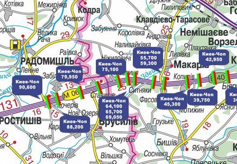 Арка/Реклама на мостах, Трассы, Траса M-06, Київ-Житомир, 69,050