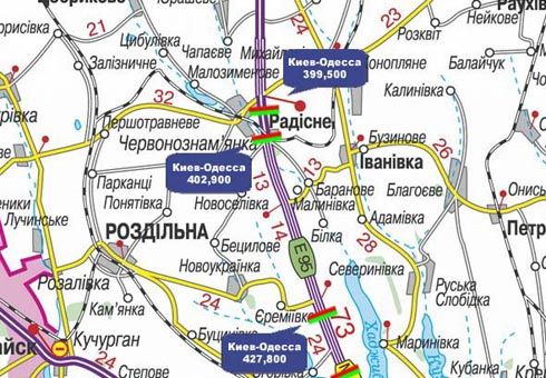 Арка/Реклама на мостах, Траси, Траса M-05, Київ-Одеса, 402,900