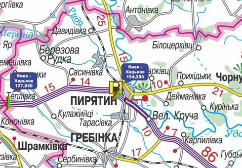 Арка/Реклама на мостах, Траси, Траса M-03, Київ - Харків, 154,200