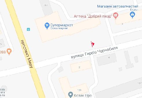 Билборд/Щит, Чернигов, Героїв Чорнобиля вул., 1, до центру