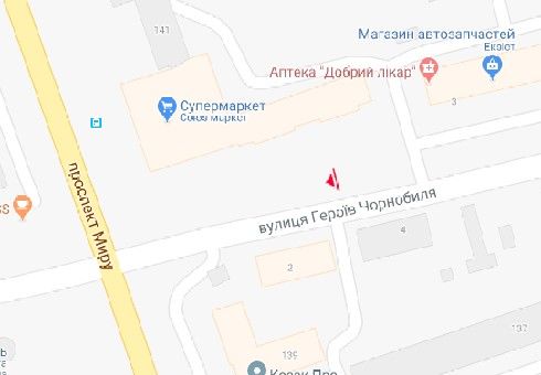 Билборд/Щит, Чернигов, Героїв Чорнобиля вул., 1, до центру