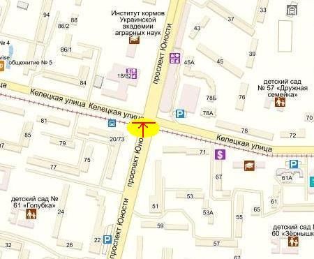 Роллер/Призматрон, Винница, перехрестя проспекту Юності/вул. Келецькая (південь)