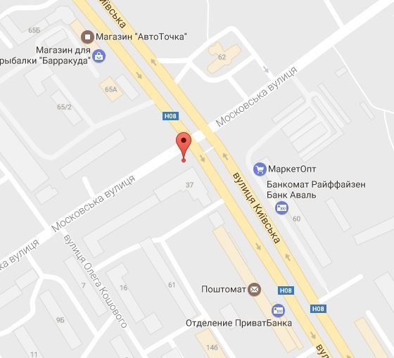 Билборд/Щит, Кременчуг, вул. В.Пугачова, 37, перехр. з вул. Київською, район супермаркетів «Fozzy» та «Новая Лінія»