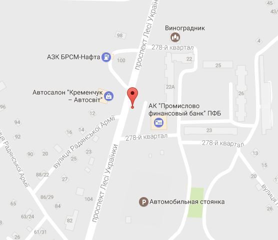 Білборд/Щит, Кременчук, просп. Л.Українки, біля буд. 22-а, р-н «ПромФінБанка», автосалону «Ford», «Nissan», навпроти ТРЦ