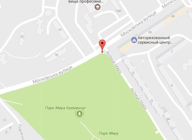 Билборд/Щит, Кременчуг, вул. В.Пугачова, біля буд. 18, перехр. з вул. Миру, біля Парку «Миру»