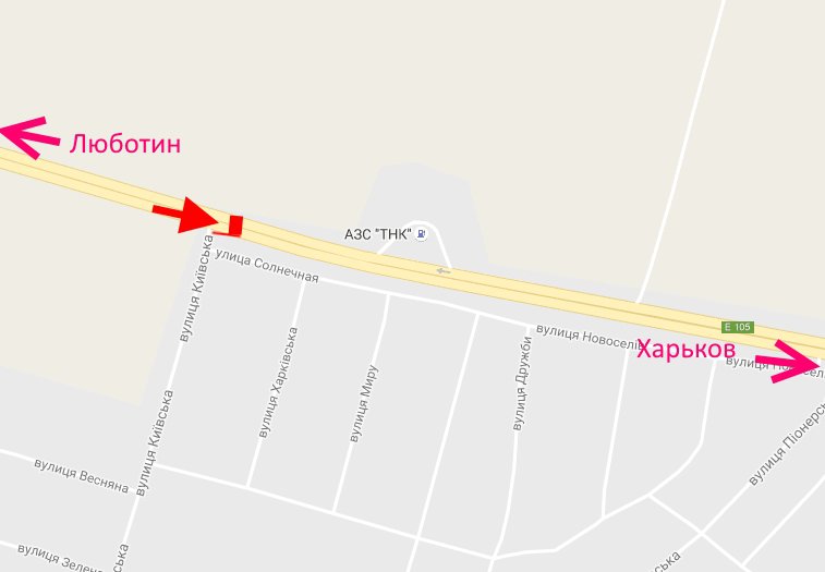 Білборд/Щит, Траси, Траса Київ-Харків-Довжанський-сел. Коротич-вул. Київська у бік Харкова