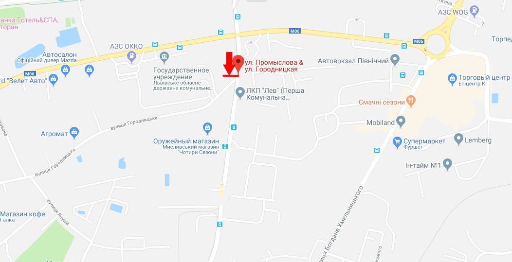 Билборд/Щит, Львов, вул Промислова - вул Городницька