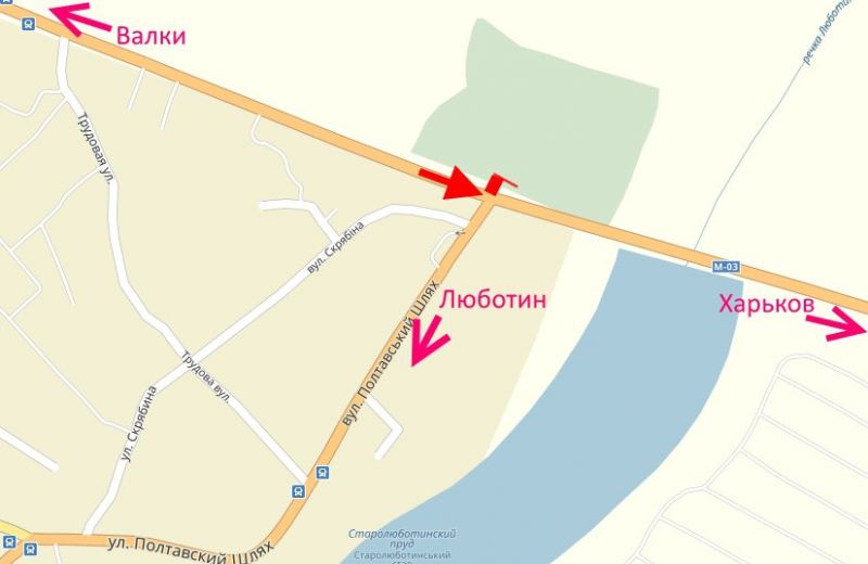 Білборд/Щит, Траси, Траса Київ-Харків-459 км-поворот на Люботин у бік Харкова