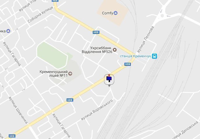 Билборд/Щит, Кременчуг, вул. Старшого лейтенанта Кагала (колишня вул. Першотравнева), 46, перехр. з вул. Театральною, біля клініки «Європейська медицина», р-н автовокзалу і з/д вокзалу