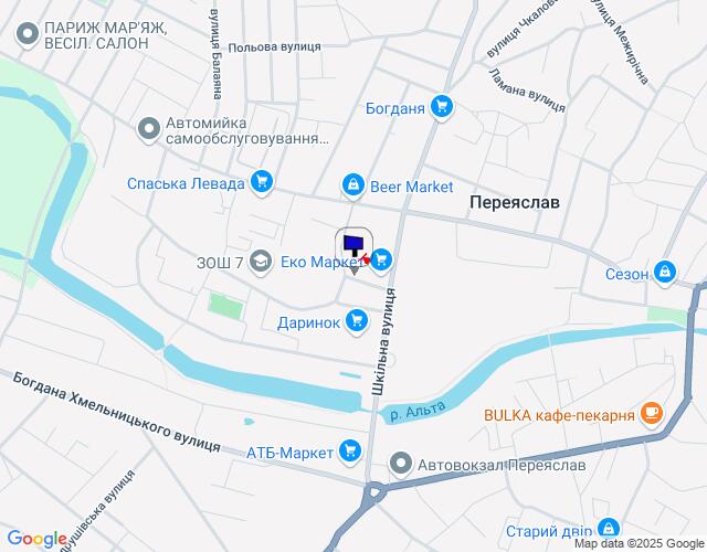 Білборд/Щит, Переяслав/Переяслав-Хмельницький, вул. Шкільна 42 "Екомаркет"