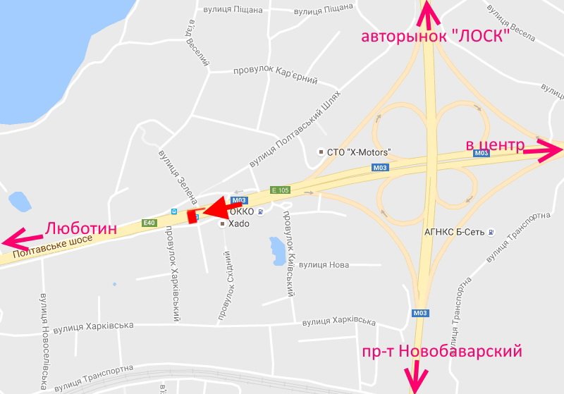 Білборд/Щит, Траси, Полтавський шлях-пост Поліції-прапорець №1-з центру