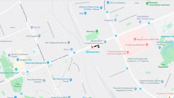 Білборд/Щит, Київ, просп. Гузара Любомира (Комарова), 19, в напр. Кільцевої дороги (напроти ЖК "Сучасний Квартал")