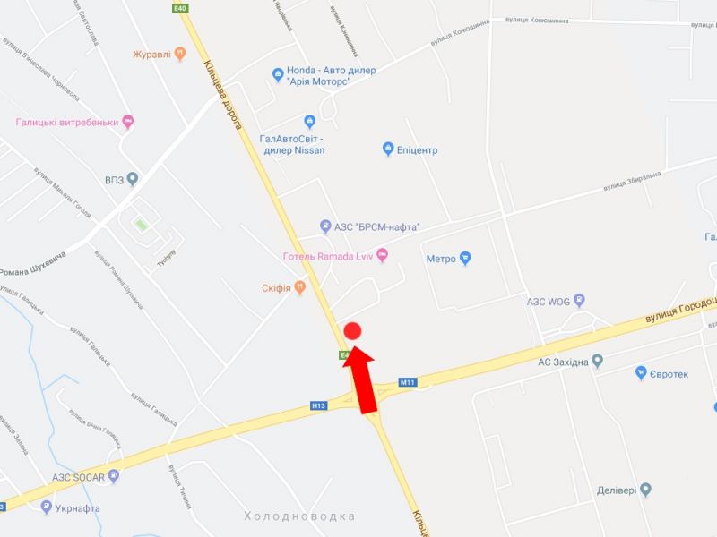 Билборд/Щит, Львов, Кільцева дорога, с. Зимна Вода, біля супермаркетів "Епіцентр", "METRO", нижня