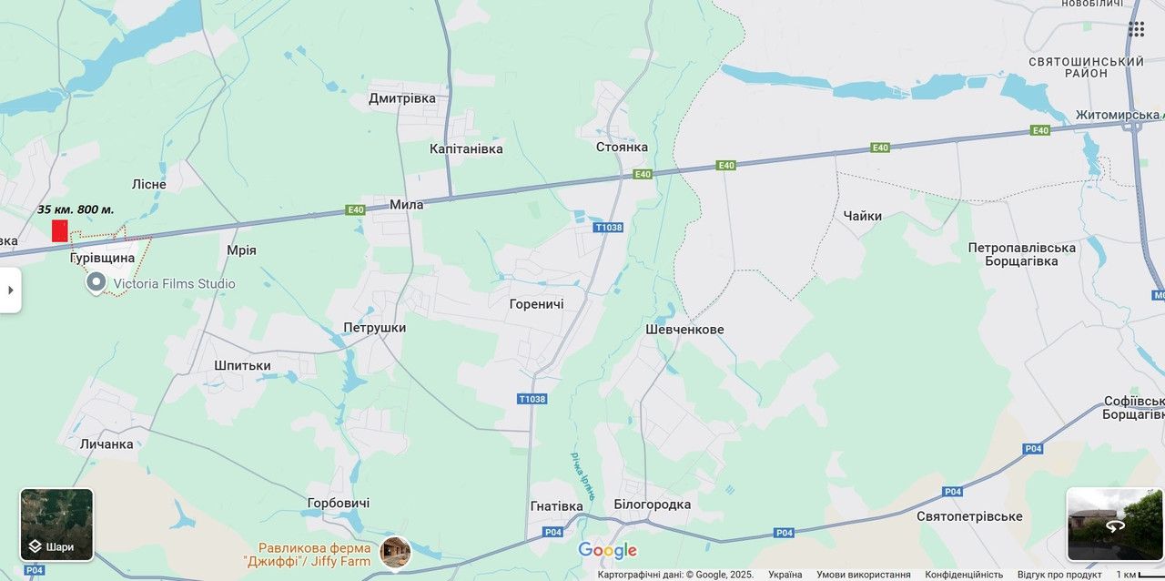Билборд/Щит, Трассы, М-06 Житомир-Киев 35 км.800 м , въезд в Гуривщину (Б)